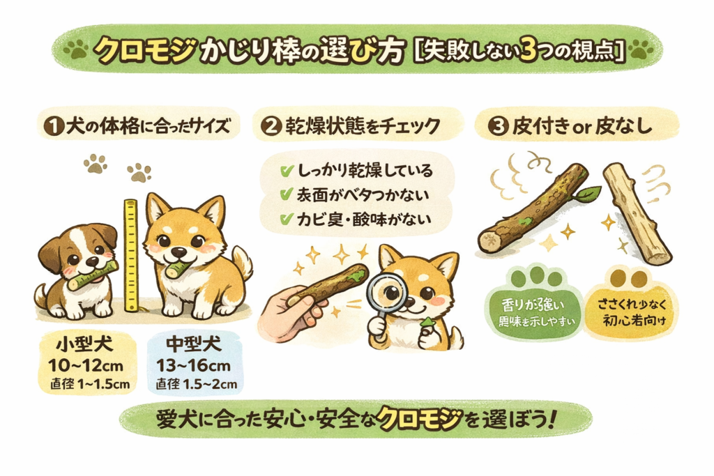 犬向けのクロモジのかじり棒の選び方
