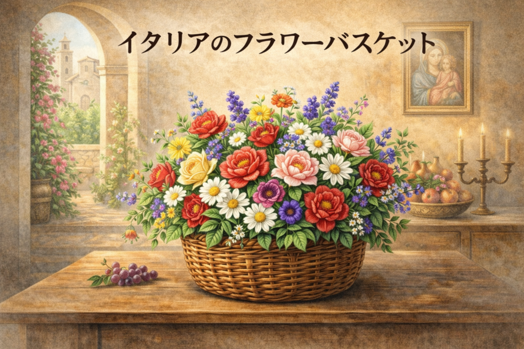 イタリアのフラワーバスケット