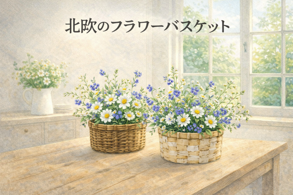 北欧のフラワーバスケット